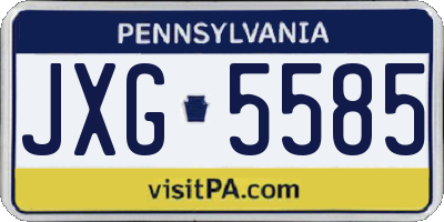 PA license plate JXG5585