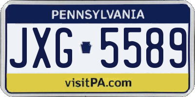 PA license plate JXG5589
