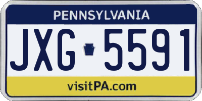 PA license plate JXG5591