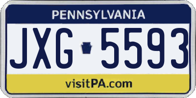 PA license plate JXG5593