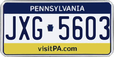 PA license plate JXG5603