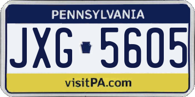 PA license plate JXG5605