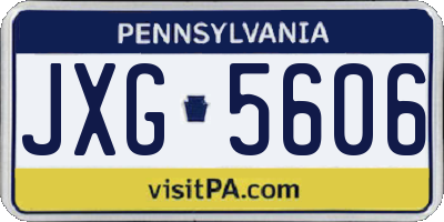 PA license plate JXG5606