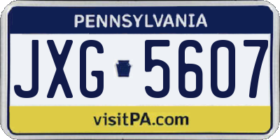 PA license plate JXG5607