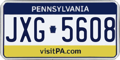 PA license plate JXG5608