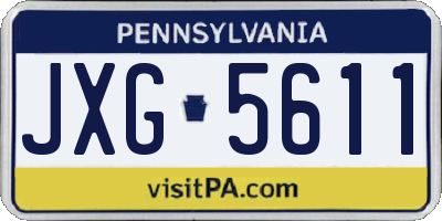PA license plate JXG5611