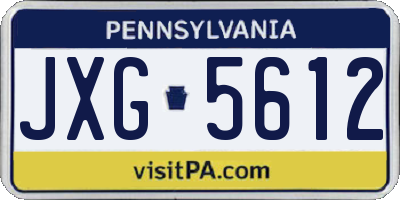 PA license plate JXG5612
