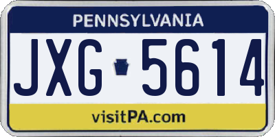 PA license plate JXG5614