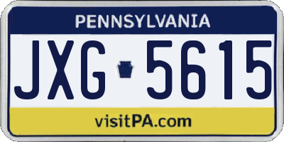 PA license plate JXG5615