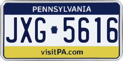 PA license plate JXG5616