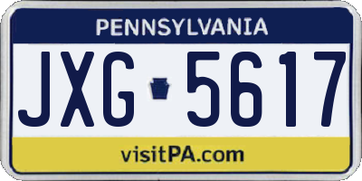 PA license plate JXG5617