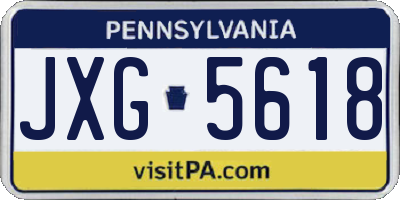 PA license plate JXG5618