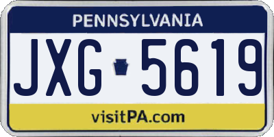 PA license plate JXG5619