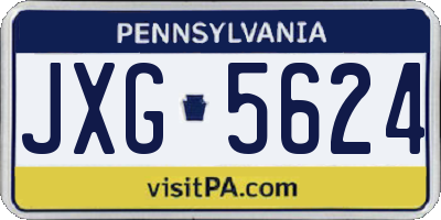 PA license plate JXG5624