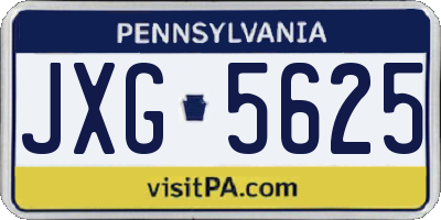 PA license plate JXG5625