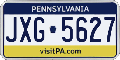PA license plate JXG5627