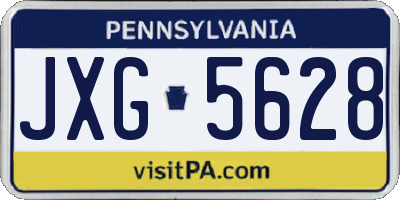 PA license plate JXG5628