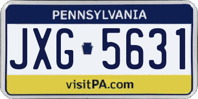 PA license plate JXG5631