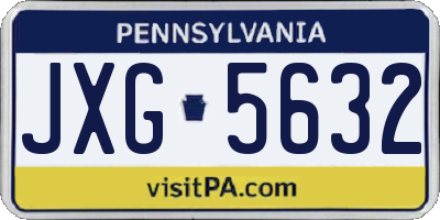 PA license plate JXG5632