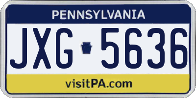 PA license plate JXG5636