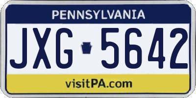 PA license plate JXG5642