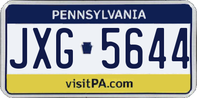 PA license plate JXG5644