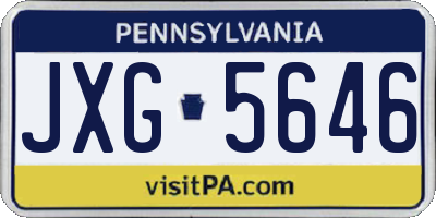 PA license plate JXG5646