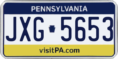 PA license plate JXG5653