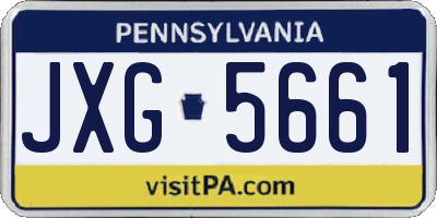 PA license plate JXG5661