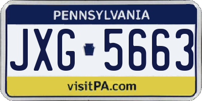 PA license plate JXG5663