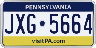 PA license plate JXG5664