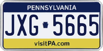 PA license plate JXG5665