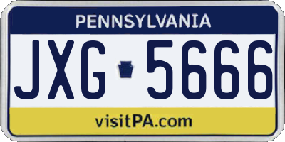 PA license plate JXG5666
