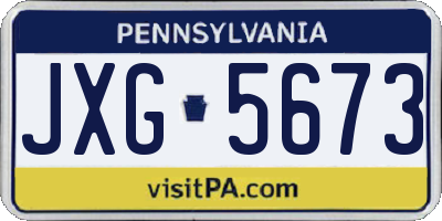 PA license plate JXG5673