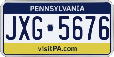 PA license plate JXG5676