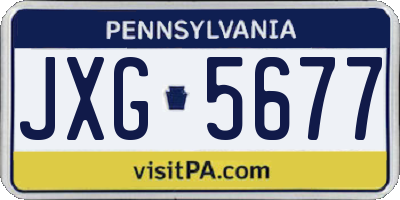 PA license plate JXG5677