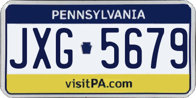 PA license plate JXG5679