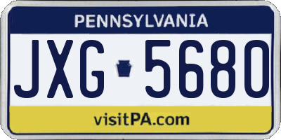 PA license plate JXG5680