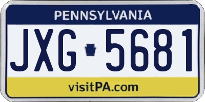 PA license plate JXG5681