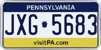 PA license plate JXG5683