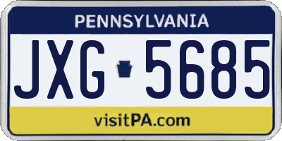 PA license plate JXG5685