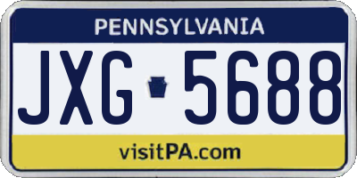 PA license plate JXG5688