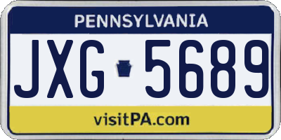 PA license plate JXG5689