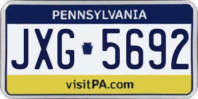 PA license plate JXG5692