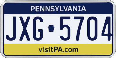 PA license plate JXG5704