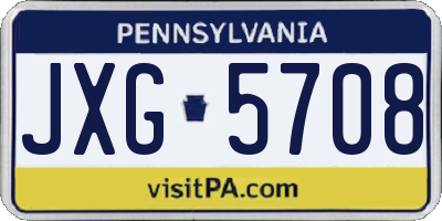 PA license plate JXG5708