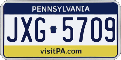 PA license plate JXG5709