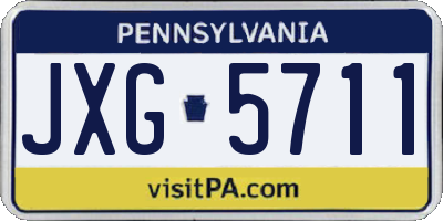 PA license plate JXG5711