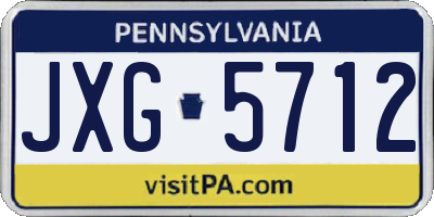 PA license plate JXG5712