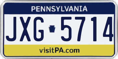 PA license plate JXG5714